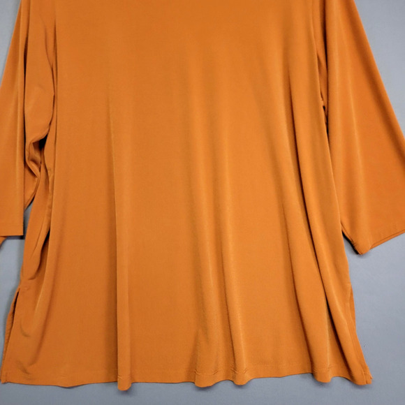 Susan Graver Shirt Womens 2X Petite Rust Orange Modern Essentials 3/4 Sleeve - Picture 5 of 12